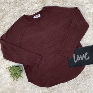 Double Zero LS Hacci Top 💗 Burgundy
